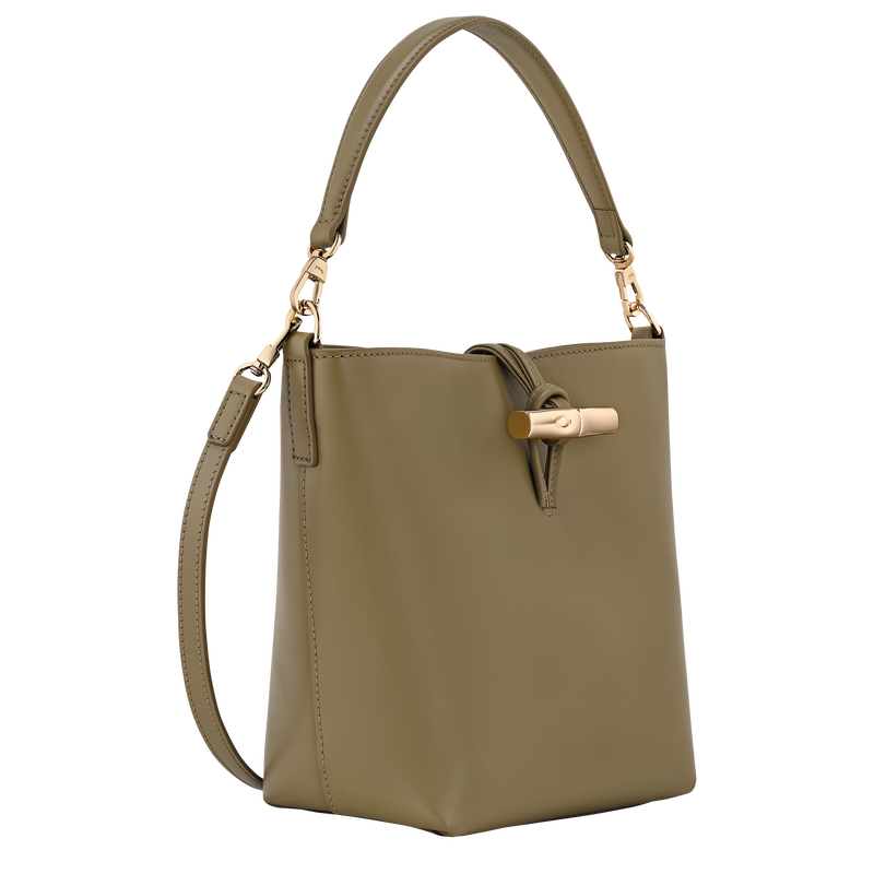 Le Roseau XS Bucket bag , Olive - Leather  - View 3 of  6