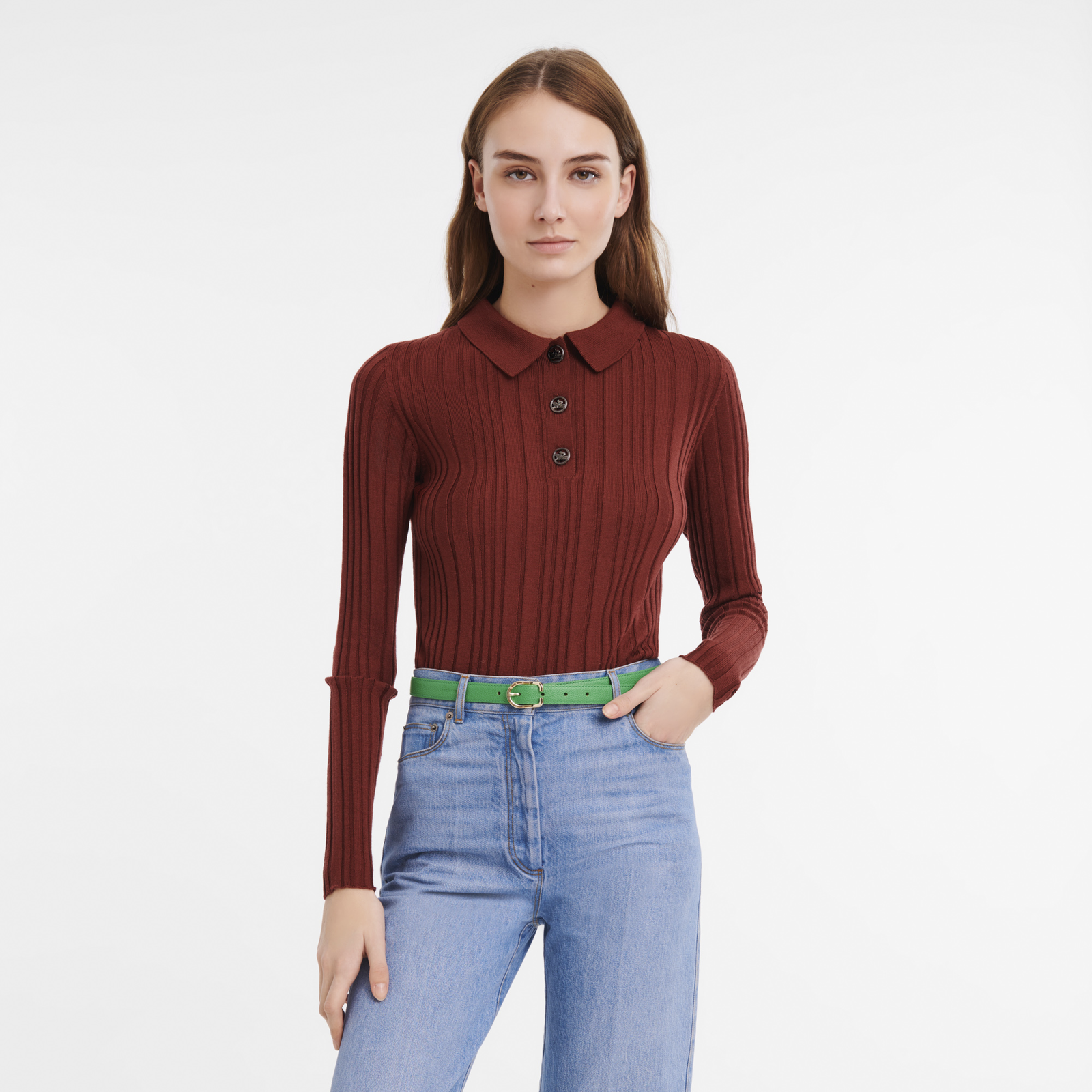 Ceinture femme Le Foulonn Cuir Gazon 40054021531 Longchamp LU