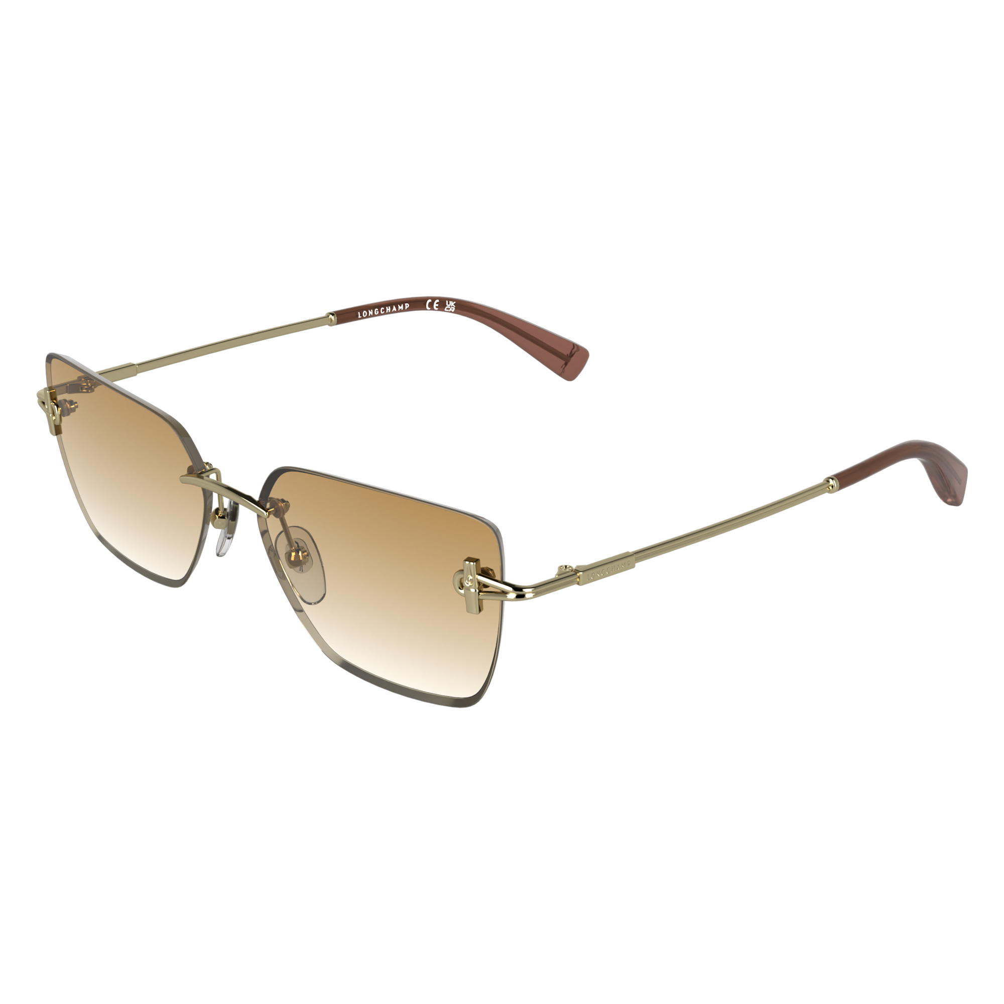 null Sunglasses, Gold/Brick