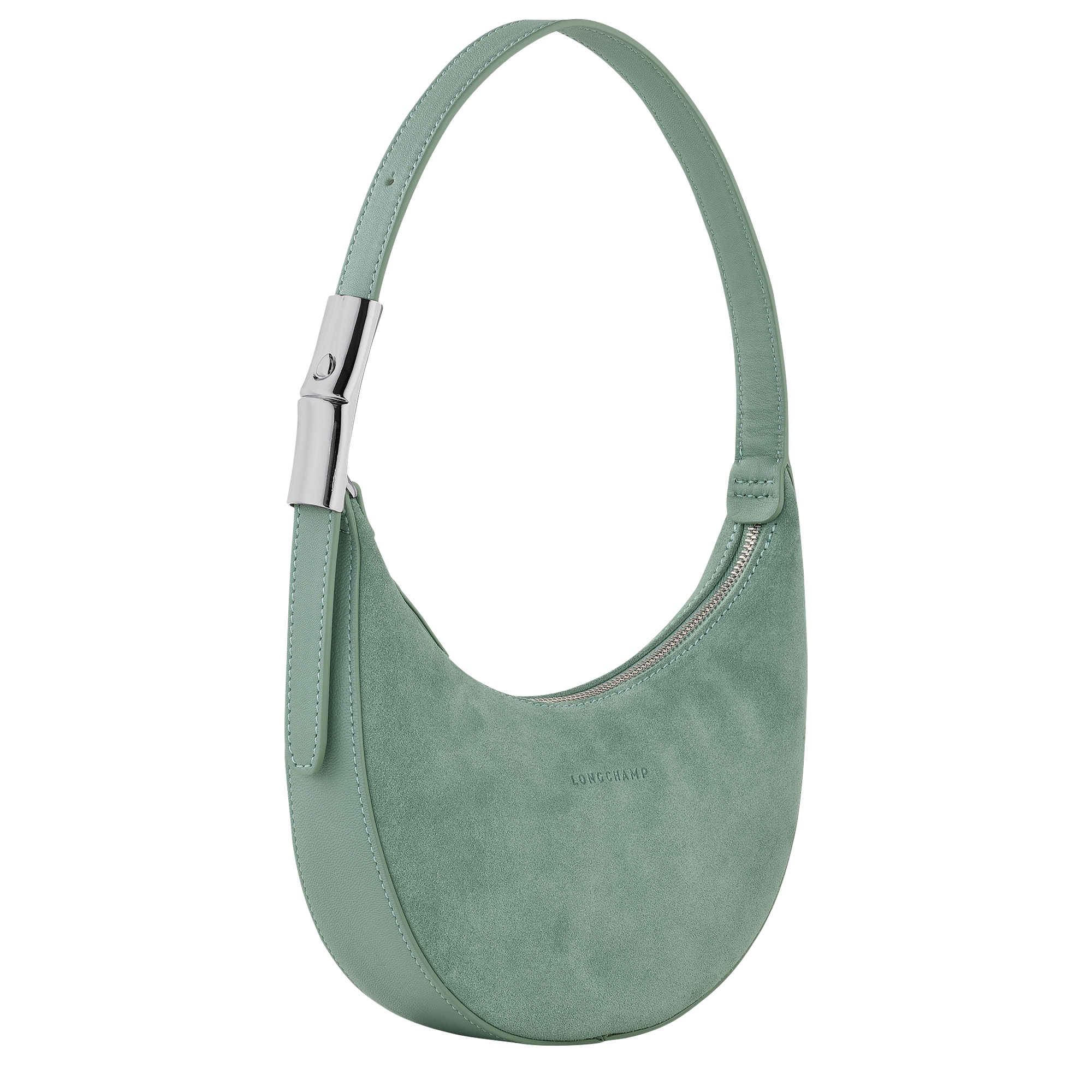 Roseau Essential 半月形單肩包 S, 灰綠色