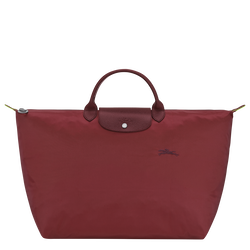 Le Pliage Green L Travel bag , Pomegranate - Recycled canvas