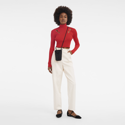 Le Pliage Xtra Telefoonhoesje met leren veter , Zwart - Leder