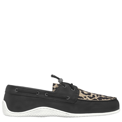 Longboat Instapper , Black/Beige - Leder