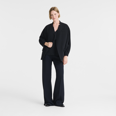 Jacke , Cr&ecirc;pe - Schwarz