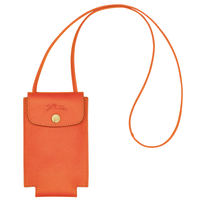 Épure 裝飾皮革滾邊的手機殼, 橙色