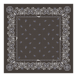 French Bandana Silk scarf 50 , Mocha - OTHER