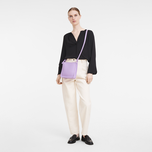 Le Foulonné 系列 拉鏈斜背包小型, 丁香淡紫色