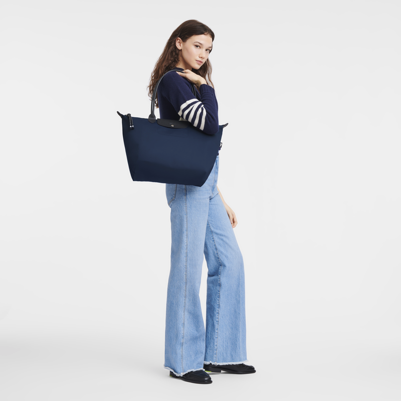 Le Pliage Energy L Tote bag , Navy - Recycled canvas  - View 2 of  6