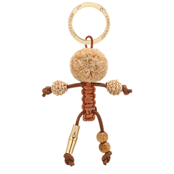 Key ring , Brown - Leather