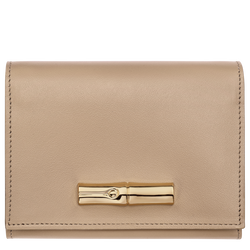 Le Roseau Compact wallet , Root - Leather