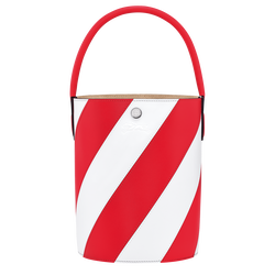 Épure S Bucket bag , Red/White - Leather
