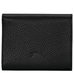 Le Foulonn&eacute; Compact wallet , Black - Leather