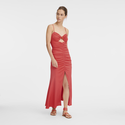 Robe midi , Crêpe - Fraise