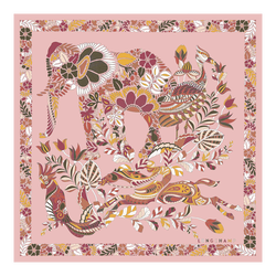 Forêt Longchamp Silk scarf 50 , Pink Tea - Silk