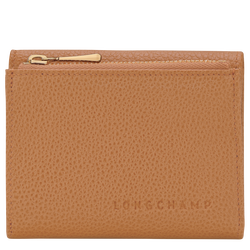 Le Foulonn&eacute; Compact wallet , Pecan - Leather