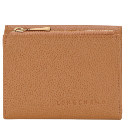 Le Foulonn&eacute; Compact wallet , Pecan - Leather