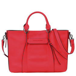 Longchamp 3D Tas met handgreep aan de bovenkant L , Rood - Leder