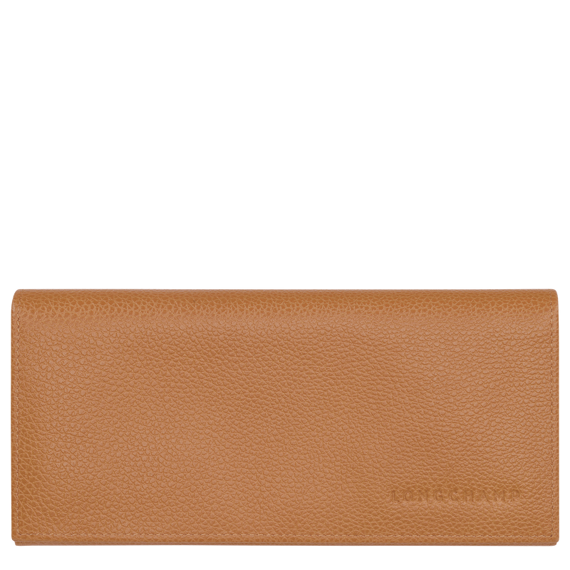 Le Foulonn&eacute; Long continental wallet , Pecan - Leather  - View 1 of  3