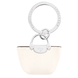 Le Pliage Cuir Key rings , Ecru - Leather