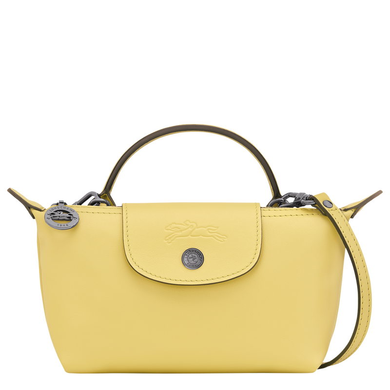 Le Pliage Xtra XS Pouch , Lime - Leather  - View 1 of  5