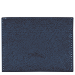 Le Foulonné Cardholder , Navy - Leather