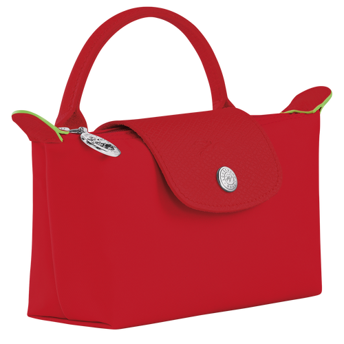 Le Pliage Green Pouch with handle , Tomato - Recycled canvas - View 3 of  6