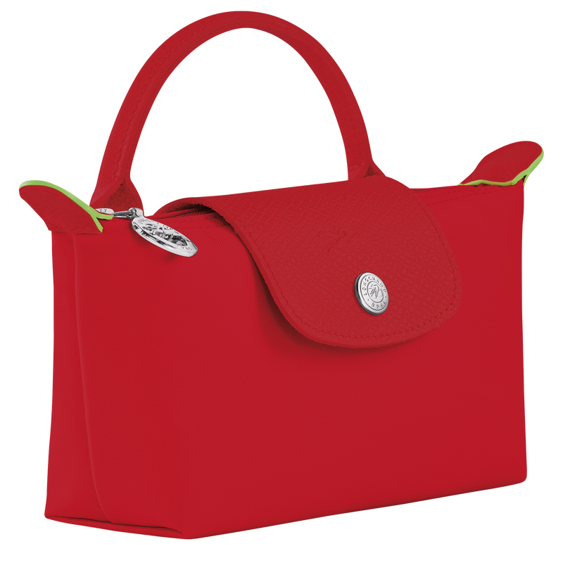 Le Pliage Green Pouch with handle , Tomato - Recycled canvas  - View 3 of  6