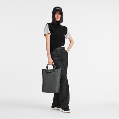 Shopper M Le Pliage Green , Canvas - Graphitgrau