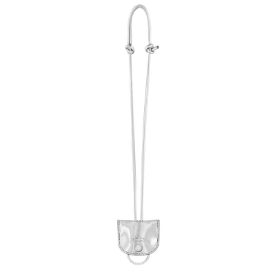 Le Roseau Key ring , Silver - Leather