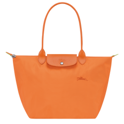 Le Pliage Green L Tote bag , Orange - Recycled canvas