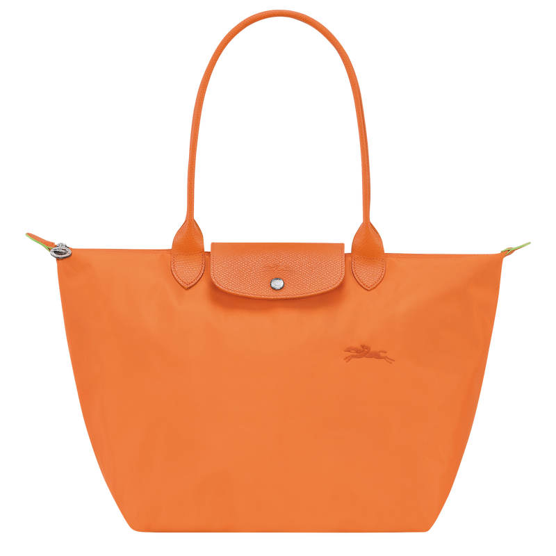 Le Pliage Green L Tote bag Orange - Recycled canvas | Longchamp US