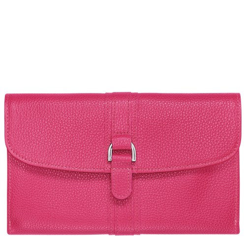 Portefeuille long à rabat, 018 Rose Portefeuille long à rabat, 018 Rose, hi-res
