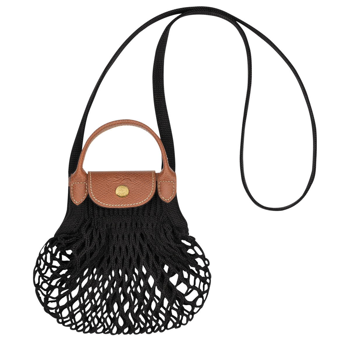 Женская сумка Longchamp Le Pliage Filet XS Mesh, цвет: Чёрный