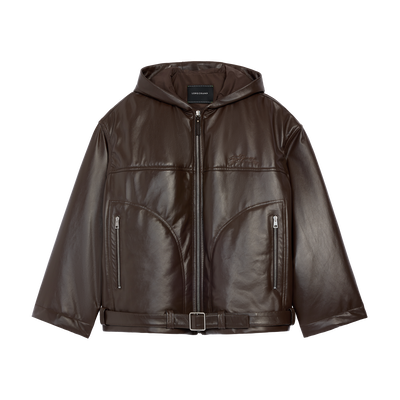 Jacke , Leder - Mokka