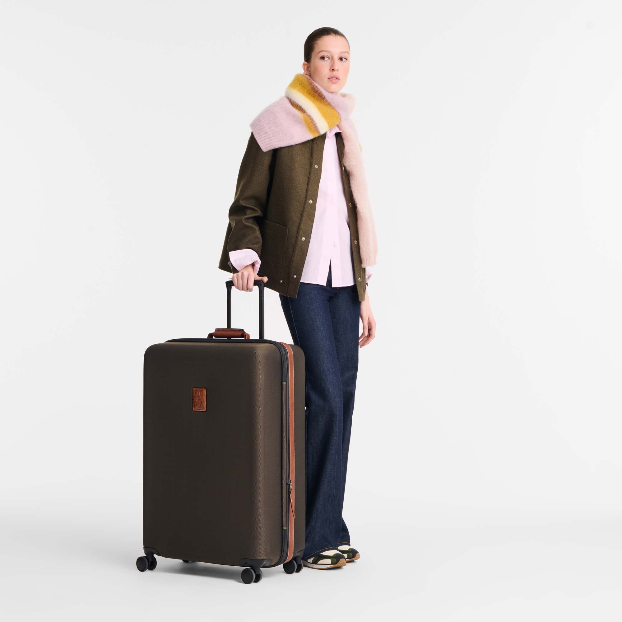 Boxford XL Suitcase Brown - Recycled canvas | Longchamp CA Boxford XL Suitcase Brown - Recycled canvas | Longchamp CA
