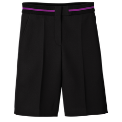 Bermuda shorts , Black - Double-sided fabric