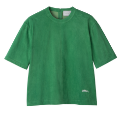 Short leather top , Green - Leather