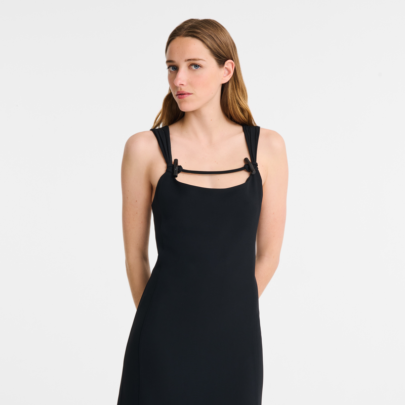 Long dress , Black - Crepe  - View 4 of  5
