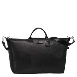 Le Foulonn&eacute; L Travel bag , Black - Leather