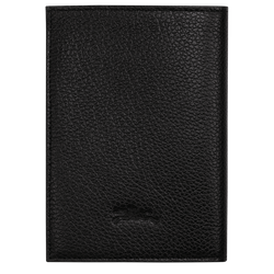 Le Foulonn&eacute; Passport cover , Black - Leather