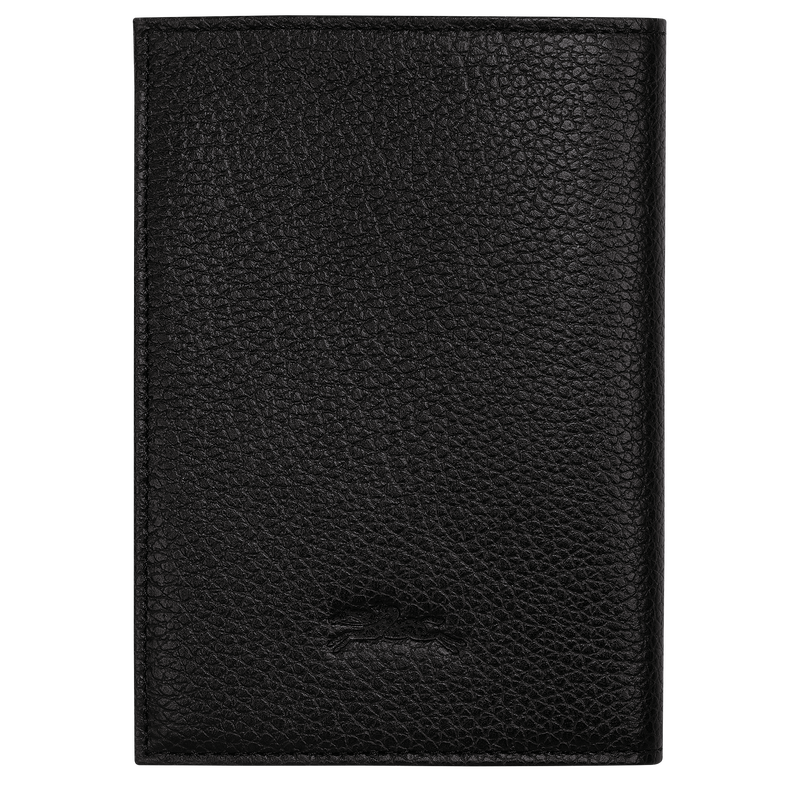 Le Foulonn&eacute; Passport cover , Black - Leather  - View 2 of  3
