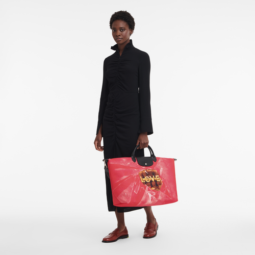 Longchamp x ToiletPaper S Travel bag Red - Canvas (L1624TPD545)