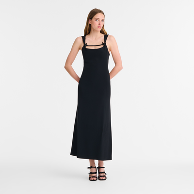 Long dress , Black - Crepe