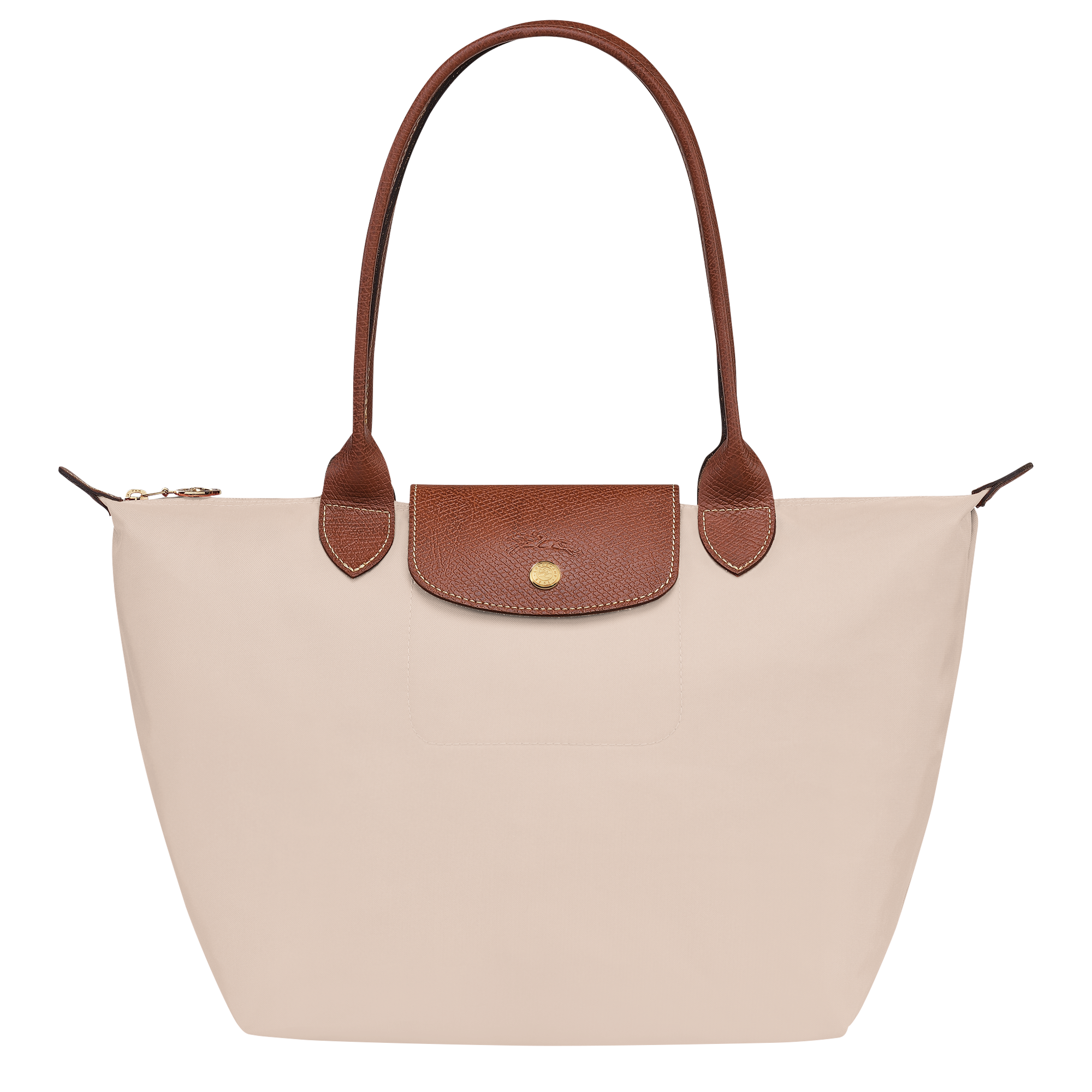 Beige Genuine Leather Tote Bag Top Handle Zip Tote With Inner