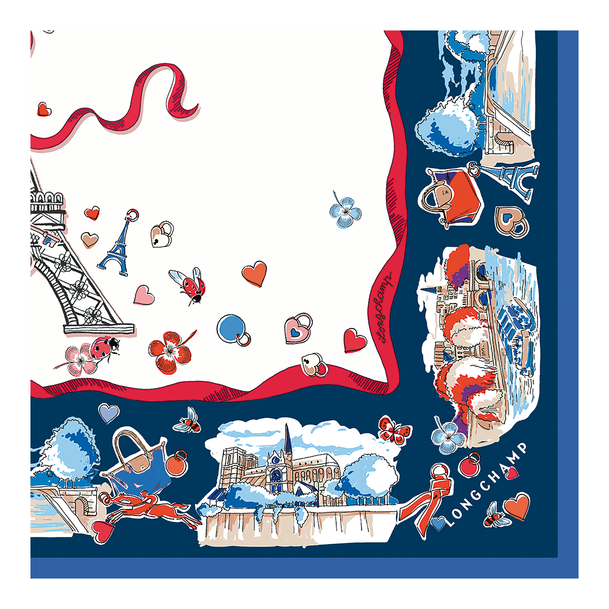 Tour Enchant&eacute;e Silk scarf 50, Ecru