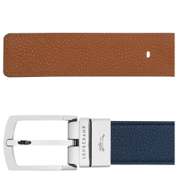 Le Foulonné Men's belt , Navy/Caramel - Leather