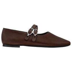 Le Foulonné Ballerinas , Mocha - Leather