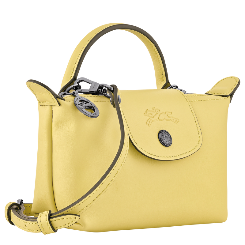 Le Pliage Xtra XS Pouch , Lime - Leather  - View 2 of  5