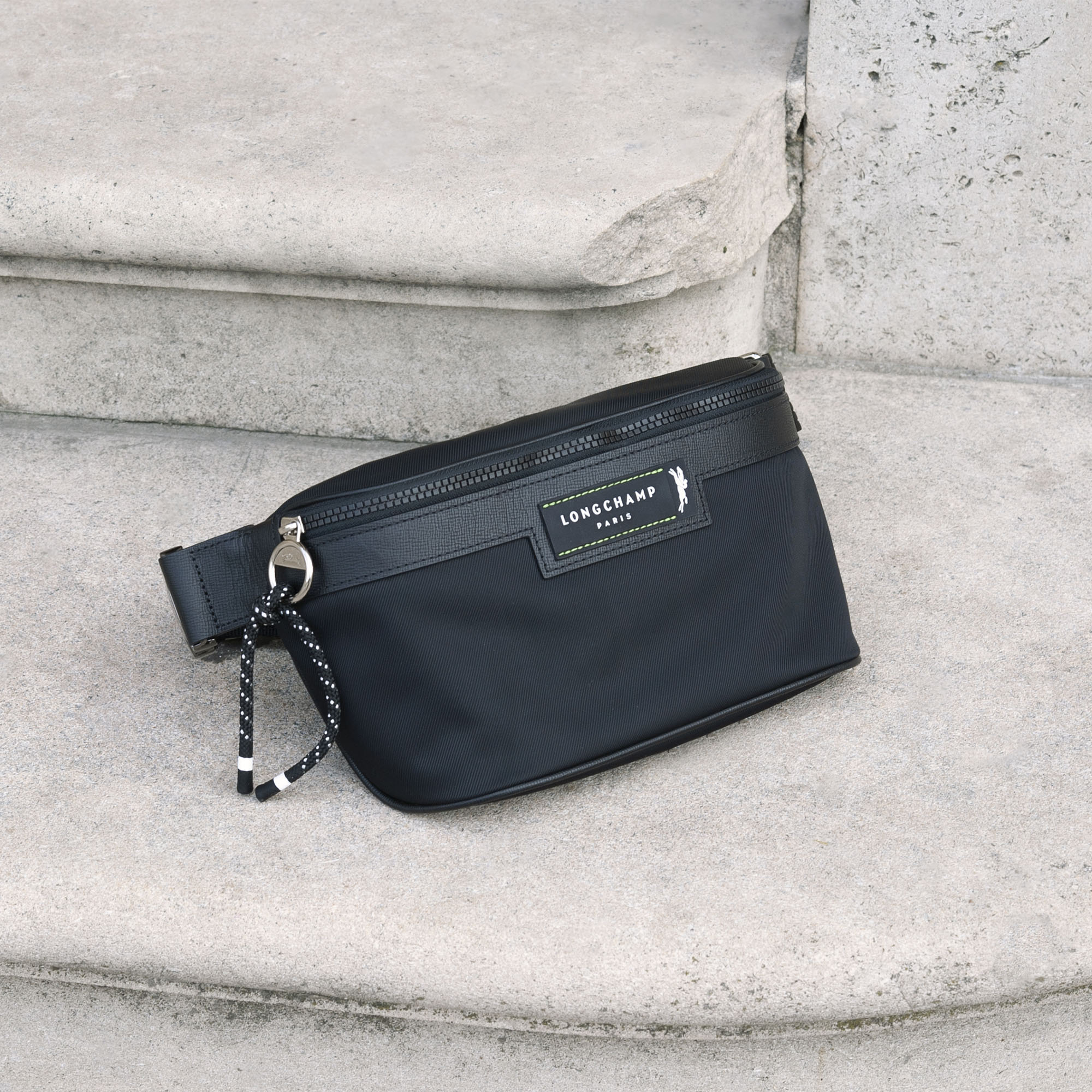 longchamp black bag with strap