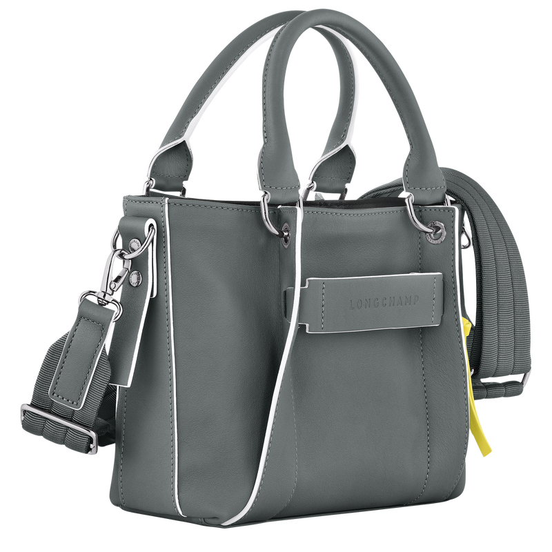 Handtasche S Longchamp 3D , Leder - Metallgrau  - Ansicht 3 von 4